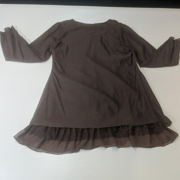Lady Noix 1XL Brown Layered Tunic - Picture 9 of 15